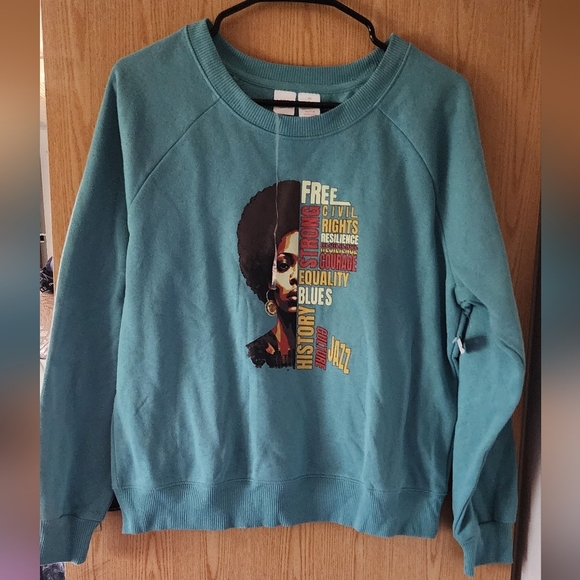 Teal Graphic Sweatshirt - Picture 1 of 4